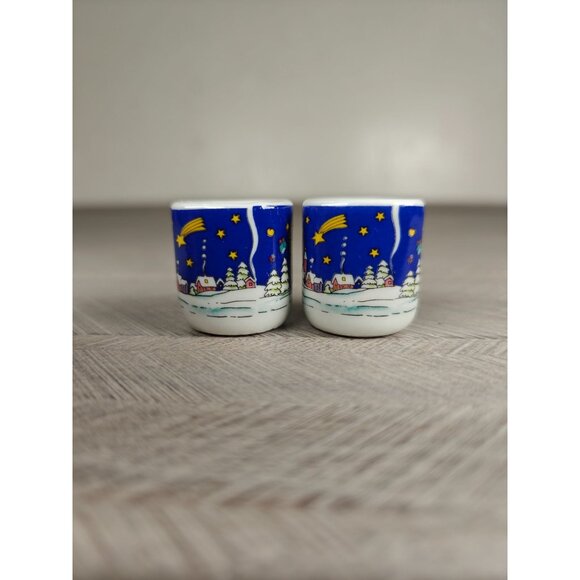 Vintage Miniature Christmas Candle Holders Santa Reindeer Western Germany - Picture 5 of 8